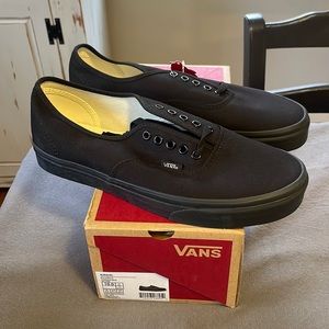Vans Authentic Black on Black Canvas Sneaker Shoes